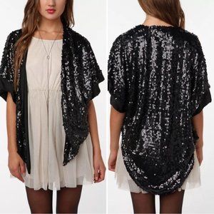 Urban Outfitters Upson Downes Sequin Open Front Cardigan